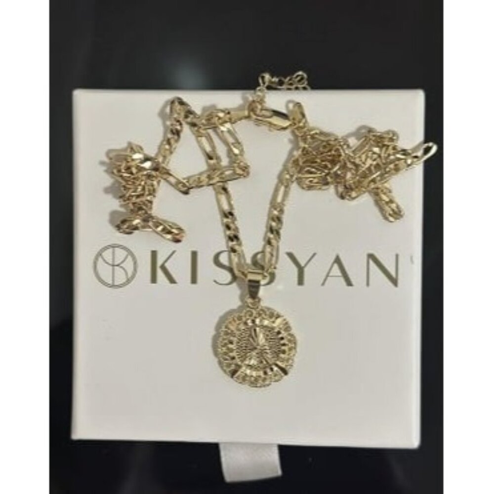 New Initial Necklace for Women,14K Gold Plated Round Letter Pendant Necklace